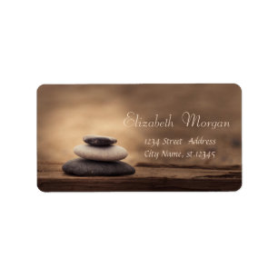 Etiqueta Piedras Zen de Terapeuta Marrón