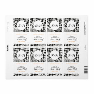 Etiqueta Piel animal en blanco y negro