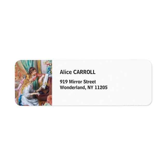 Etiqueta Pierre Auguste Renoir - Jóvenes Chicas en el piano (Frente)