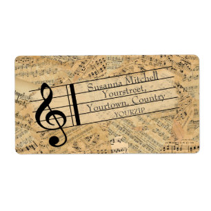 Etiqueta Piezas de música vintage ID389