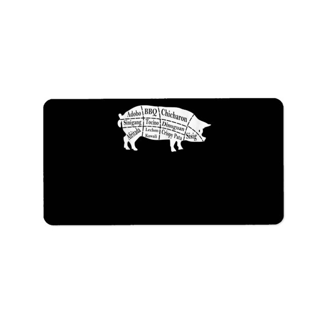 Etiqueta Pig Parts Food BBQ Pinoy Adobo Lovers Regalo (Frente)