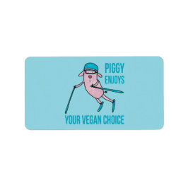 Etiqueta Piggy Enjoys Your Vegan Choice -