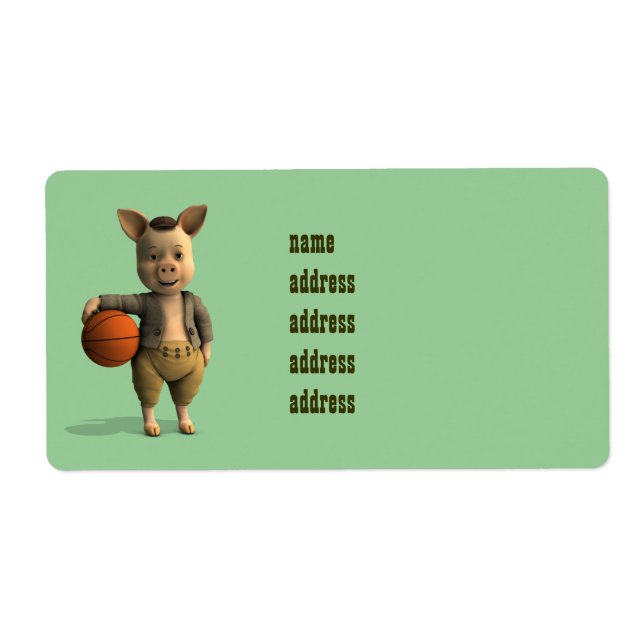 Etiqueta Piglet de Basketballer (Frente)