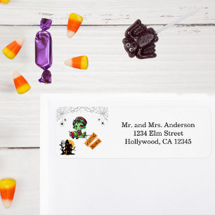 Etiqueta Piloto Zombie Caprichoso Avión Niños Halloween 