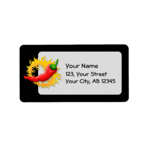 Etiqueta Pimienta con llama