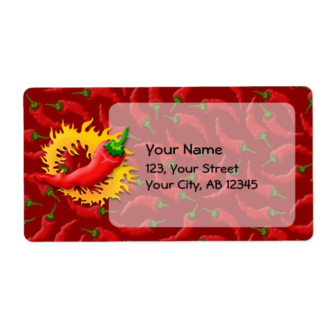 Etiqueta Pimienta con llama (Frente)