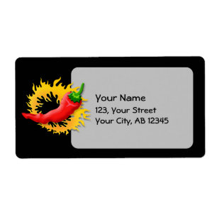 Etiqueta Pimienta con llama