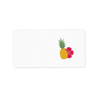 Etiqueta Piña con flor