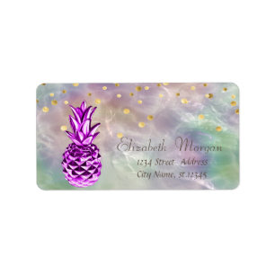 Etiqueta Piña metálica confeti perla holográfica 