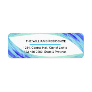 Etiqueta pincel azul Verde azulado de color de agua