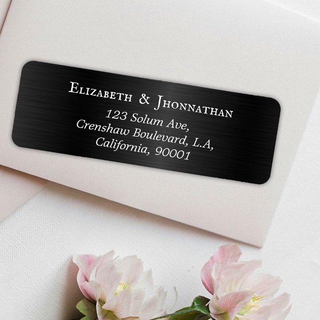 Etiqueta Pincel negro moderno Metalizado elegante nombre bl (Subido por el creador)