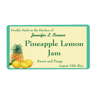 Etiqueta Pineapple Lemon Jam Preserve Canning Jar