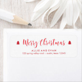 Etiqueta Pines de Navidades rojos y blancos