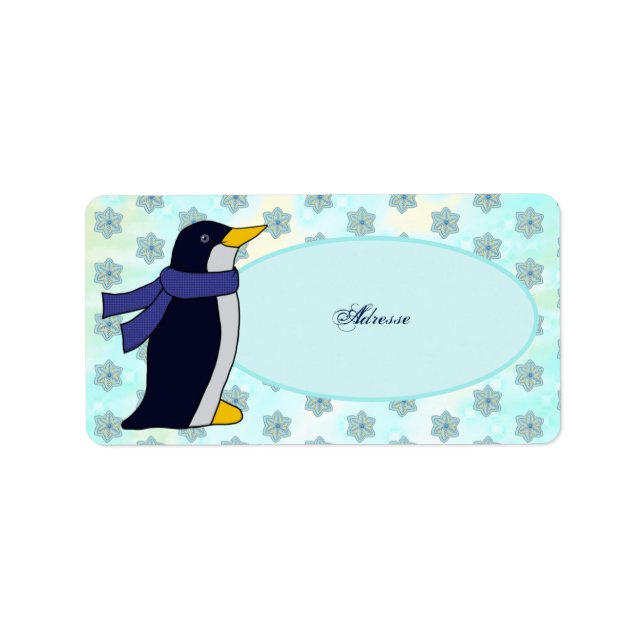 Etiqueta Pinguin mit Schal Adressaufkleber (Frente)