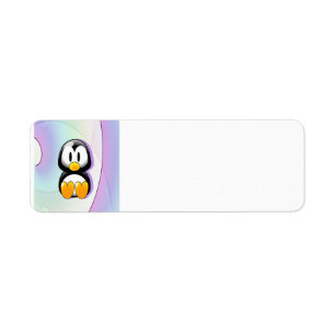 Etiqueta Pingüino adorable del dibujo animado