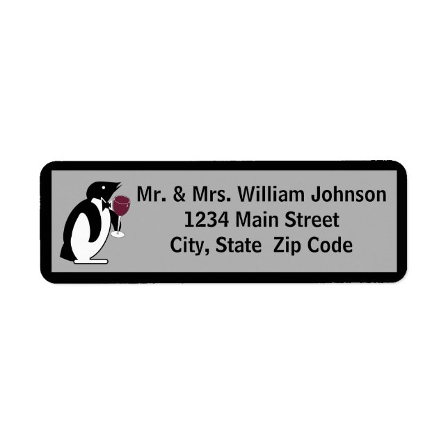 Etiqueta Pingüino Con Vino (Frente)