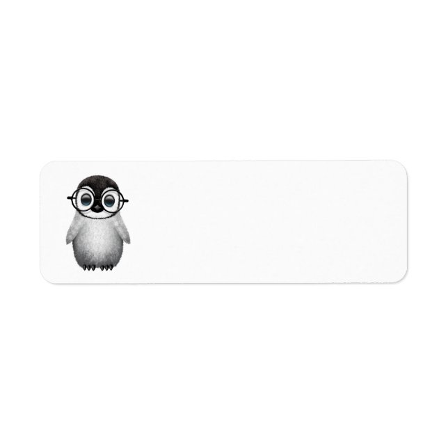 Etiqueta Pingüino De Bebé Con Lentes De Ojo (Frente)