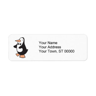 Etiqueta pingüino de esmoquin lindo