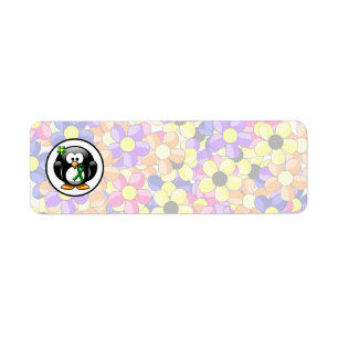 Etiqueta Pingüino de la cinta de la conciencia verde