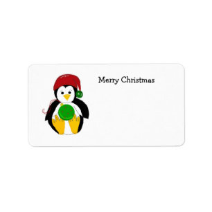 Etiqueta Pingüino de Navidad bebé
