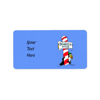 Etiqueta Pingüino del Polo Norte Personalizado Cute