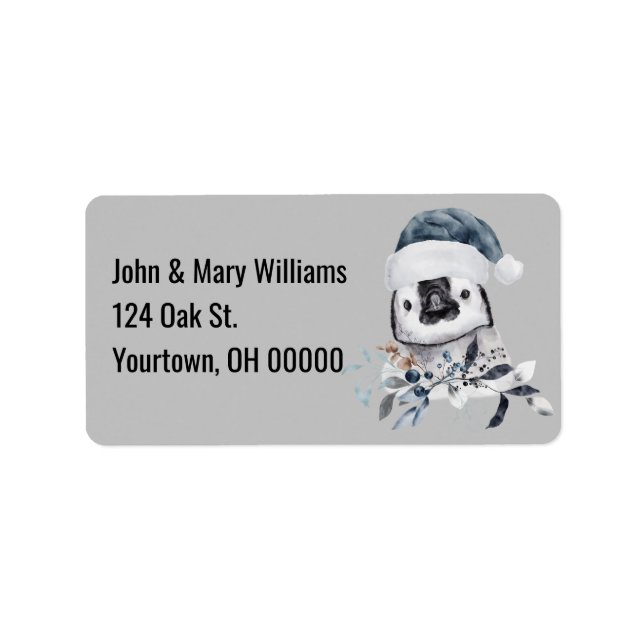 Etiqueta Pingüino navidad (Frente)