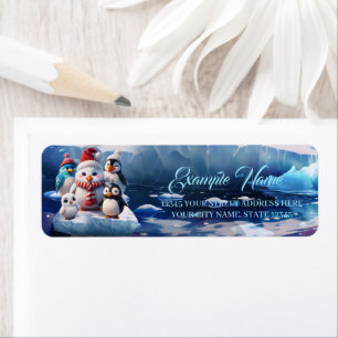 Etiqueta Pingüinos de estilo personalizado