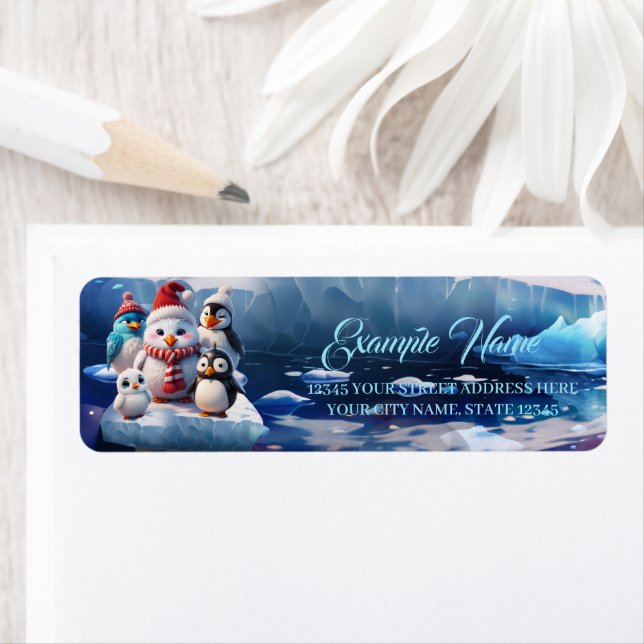 Etiqueta Pingüinos de estilo personalizado (In situ)