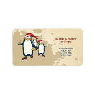 Etiqueta Pingüinos de patinaje para navidades