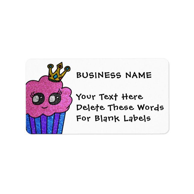 Etiqueta Pink and Blue Gender Reveal Cupcake Business Label (Frente)