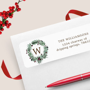 Etiqueta pink and plum happy holidays return address label