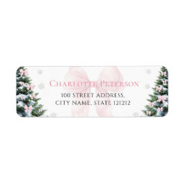 Etiqueta Pink Bow Baby it's Cold Outside Return Address