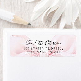 Etiqueta Pink Bow Baby Shower Return Address Label