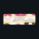 Etiqueta Pink & Brown Sprinkle Donuts Modern Birthday Party<br><div class="desc">Etiquetas</div>