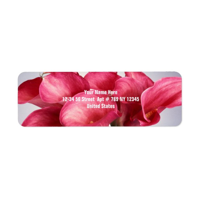 Etiqueta Pink Calla Lilies (Frente)