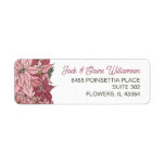 Etiqueta Pink Christmas Flowers Return Address<br><div class="desc">Pink Christmas Flowers Return Address Label is a beautiful illustrated winter design perfect for your holiday cards. Matching items and cards available in my shop!</div>