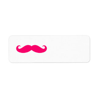 Etiqueta Pink Classic Mustache Simple Ocupado Cabello de Mu