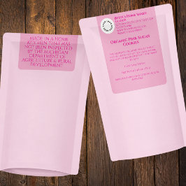 Etiqueta Pink Cottage Food Bakery Product Label with logo