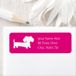 Etiqueta Pink Dachshund Return Address Label for Doxie Moms