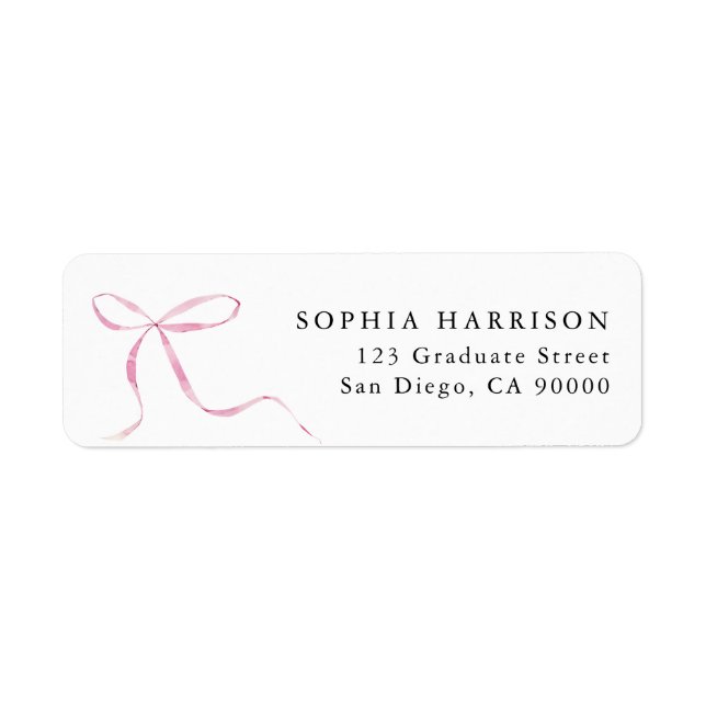 Etiqueta Pink Delicate Bow (Frente)