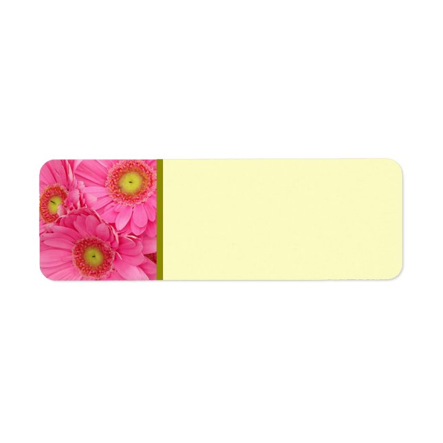 Etiqueta Pink Gerber Daisies (Frente)