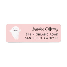 Etiqueta Pink Ghost Return Address Label