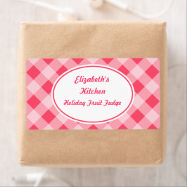 Etiqueta Pink Gingham Kitchen Labels