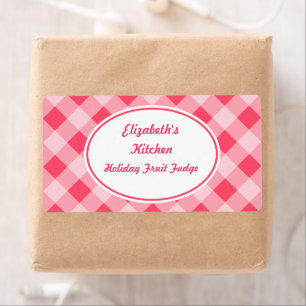 Etiqueta Pink Gingham Kitchen Labels