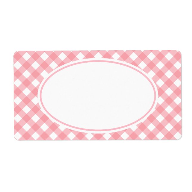 Etiqueta Pink Gingham Labels (Frente)