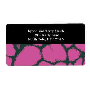 Etiqueta Pink Giraffe Fur Pattern