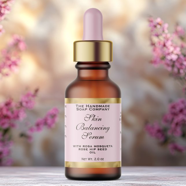Etiqueta Pink & Gold Small Dropper Bottle Label  (Subido por el creador)
