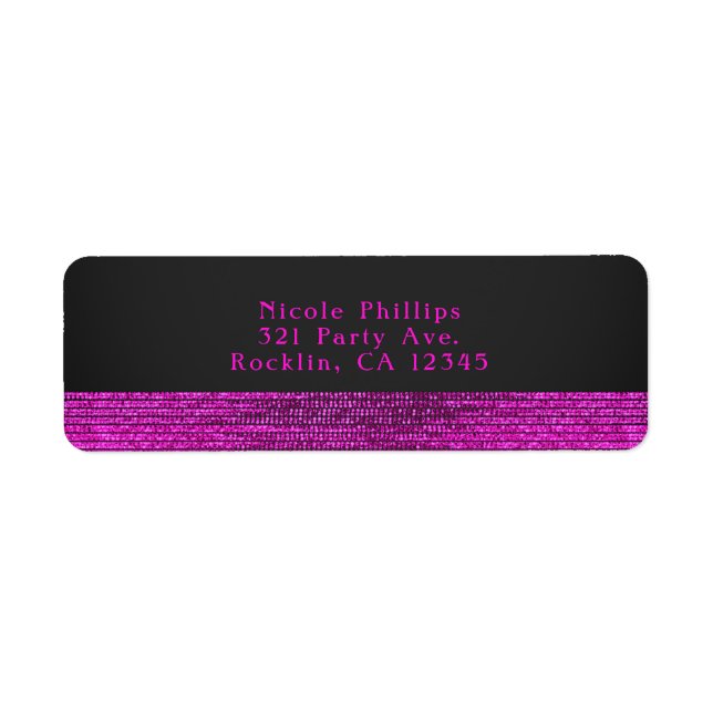 Etiqueta Pink & Grey Modern Glam Sequins Party Invitation (Frente)