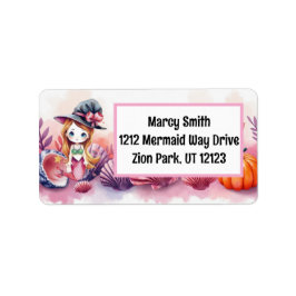 Etiqueta Pink Mermaid Halloween 