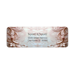 Etiqueta Pink Ornate Pearl and Floral Return Address Label